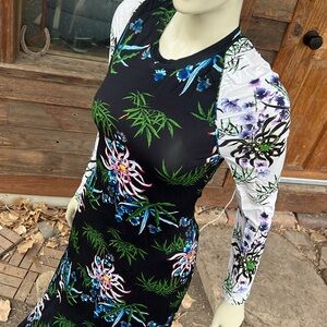 Kenzo made in Portugal Floral Long Sleeve Maxi Dress tropical